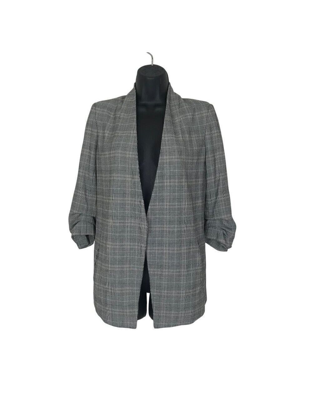 Aritzia Babaton Power Hip Grey Glen Check Blazer Size 2